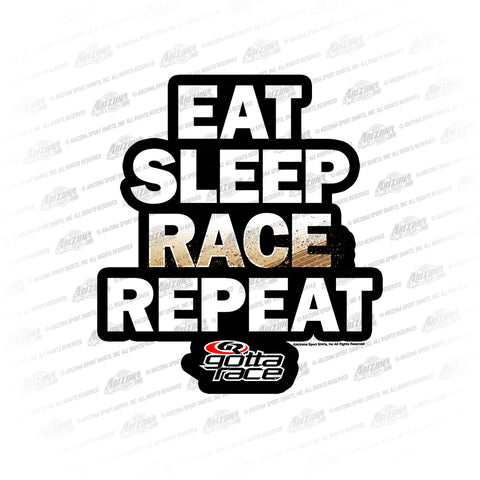 GR Eat Sleep Race Repeat Decal